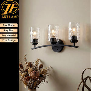 Lampes murales modernes de haute qualité pour salon, métal + verre, 2700K, éclairage intérieur, commande par interrupteur, variateur d'intensité, abat-jour rond - Product Image 5