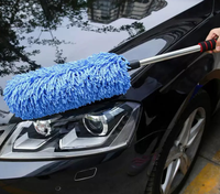 Kit de nettoyage de lavage de voiture en microfibre longue poignée rétractable dépoussiéreur cire vadrouille plumeau avec brosse rétractable