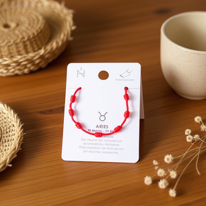 Cavigliera Taurus Seven Star con ciondolo zodiacale con perline rosse per gioielli di moda da donna - Product Image 3