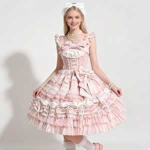 Ensemble de robe de princesse victorienne Sweet Lolita, costume de cosplay en dentelle épaisse à volants avec cape et <span class=keywords><strong>bonnet</strong></span> - Product Image 2