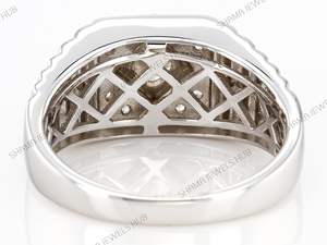 Classic 925 <b>Silver</b> Round Brilliant Cut Moissanite Prong Setting <b>Ring</b> for <b>Men</b> 1 Carat Wedding Engagement Band - Product Image 6