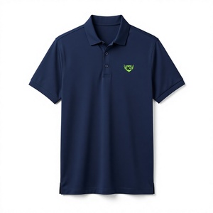 Polo de performance personnalisé bleu marine à manches courtes pour le golf, le tennis, décontracté, pour hommes et femmes, anti-humidité, respirant, vente en gros, OEM - Product Image 1