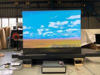 Écran de projection électrique à grille noire économique avec télécommande, écran de projection motorisé ALR de 150 pouces pour projecteur UST