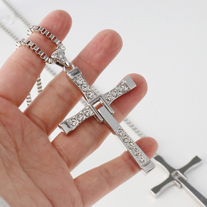 Hip Hop Zircon Chéo Mặt Dây Chuyền Vòng <span class=keywords><strong>C</strong></span>ổ Hợp Thời Trang Thép Không Gỉ Chéo Vòng <span class=keywords><strong>C</strong></span>ổ Cho Nam Giới Christian Tôn Giáo Đồ Trang Sứ<span class=keywords><strong>c</strong></span> - Product Image 5