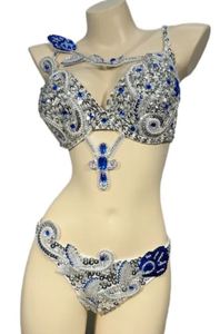 Samba Carnival Bra and Panty Hand Beads Passista Pageant Cabaret Broadway Theatre Mrdi Gras,Vegas Showgirl - Product Image 5