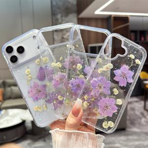 Funda para Teléfono XP723 Transparente con Tres Flores Moradas y Golondrina Voladora, Compatible con iPhone 17PROMAX 16PLUS 15PRO, Nueva - Product Image 3