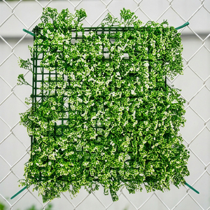 Artificial White Mini Grass Floral Panel Decorative Vertical Garden <b>Wall</b> Tile for Indoor Outdoor Green <b>Wall</b> Decor - Product Image 5