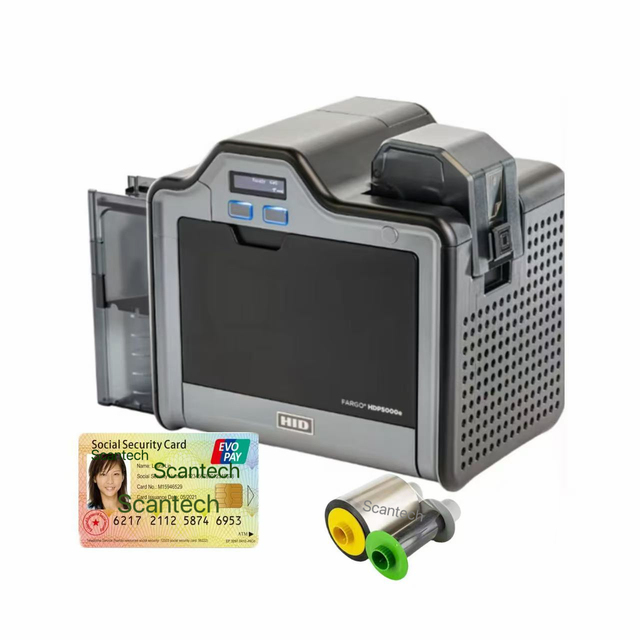 Original Fargo Id Card Printer Thermal Transfer Laminating Card Printer HDP5000 Dye-Sublimation Resin Plastic PVC Card Printer