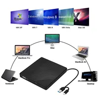 [GIET] — lecteur USB 3.0 multifonction DVD externe, graveur, lecteur optique DVD RW, CD et DVD ROM, pour PC portable et MAC
