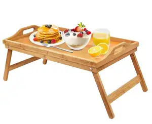 현대 거실 멀티 태스킹 소파 아침 식사 대나무 침대 음식 트레이 접이식 다리