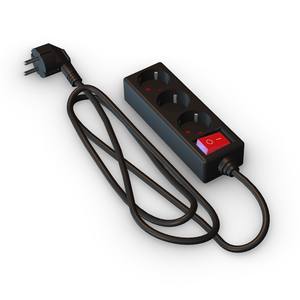 Multipresa con 3 prese, interruttore 16A Eco, colore nero - ideale per collegare più dispositivi elettrici. - Product Image 1