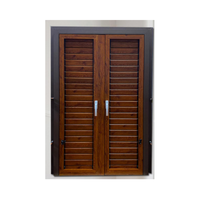 Offre Spéciale moderne bois couleur réglable lame Ventilation aluminium persienne fenêtres manivelle fenêtre à persienne ouverte horizontalement