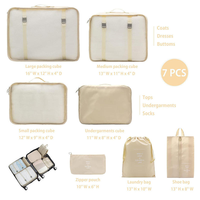 Ensemble universel de 7 cubes de rangement de voyage avec sac de rangement, pochette à linge et organisateurs de bagages pour voyage de 7 jours, logo de marque personnalisé