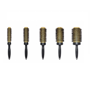 Ceramic Barrel Roll <b>Brush</b> Hair Styling Tool Round Ionic Nylon Bristle Plastic Handle <b>Detangle</b> For Smooth Hair - Product Image 5