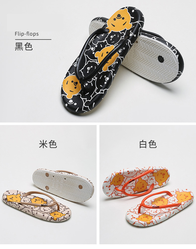 Custom Printing Cartoon PVC Soft Non-slip Bathroom Slippers for Women Men Filp Flops
