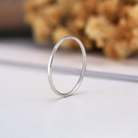 Anneau en argent sterling 925 de 1 mm de largeur, anneau classique uni sans logo, bijoux pour hommes et femmes, personnalisable