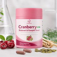 Chinaherbs 3-en-1 Canneberge & Graines de Citrouille - Complément Ménopause Sans Oestrogènes en Capsules pour Femmes, Formule Botanique Rafraîchissante