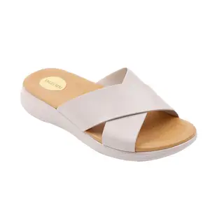 Sommer Neueste Damen Sandalen Weiche Designs Flache Kreuz bänder Sandale Keil Plattform Komfort Slides Hausschuhe Schuh Damen Sandalen