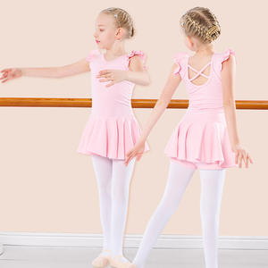 Body per balletto a maniche corte per ragazze per danza, ginnastica e balletto (bambino/bambina/ragazza grande) - Product Image 1