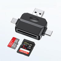 Lecteur de carte 2 en 1 USB 2.0 Micro TF Lecteur de carte mémoire Haute vitesse Adaptateur d'écriture multi-cartes Clé USB Accessoires pour ordinateur portable