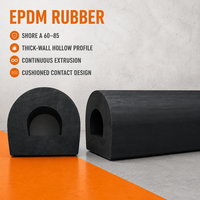 Bavette en caoutchouc EPDM profil D OEM, structure creuse, résistante aux UV et aux intempéries, espacement des trous de fixation personnalisé, protection des quais et ports