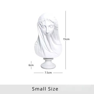 Statue de déesse grecque classique de la mythologie romaine, buste de dame voilée, Art déco, sculpture en résine blanche faite à la main pour la maison, le salon - Product Image 6