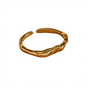 UM Jewelry Trendy <b>Stainless</b> <b>Steel</b> Wedding Engagement <b>Rings</b> Water Wave Design ZIRCON Unisex Daily Use Waterproof - Product Image 3
