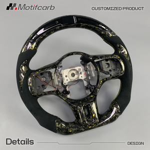 Volante de fibra de carbono forjado en oro con LED personalizado para Mitsubishi Lancer Evolution X GSR MR X Final Edition 2008-2016 - Product Image 3