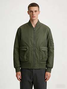 Унисекс двусторонняя термокуртка-бомбер |   Винтажное зимнее пальто в стиле авиатора |   Двусторонняя повседневная дышащая куртка для полетов (передняя часть) - Product Image 2