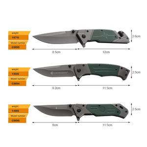 Coltello da campeggio pieghevole con Logo in metallo personalizzato fatto a mano con manico in 2024 di vendita verde g10