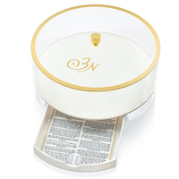 Boîte à Matzah Ronde en Acrylique Noir, Support à Matzah en Lucite, Étui de Rangement pour Matzoh de Pessa'h, Centre de Table pour Seder, Artisanat Judaïque