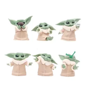Botu 6 Stück pro Set 4,5-6cm Baby Yoda Pvc Action figur Yoda Sets Figur Puppen spielzeug für Cake Topper Dekoration Yoda Baby