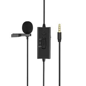 Microphone à revers Lavalier professionnel sans fil alimenté par batterie, Microphone d'enregistrement à condensateur USB avec Clip