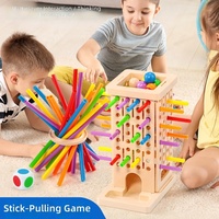 Jeu de tirage de bâtonnets stimulant l'esprit 3-en-1, jeu de bâtonnets trois-en-un, jeu de puzzle cognitif des couleurs