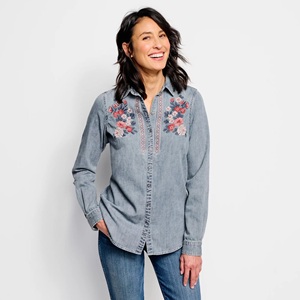 <span class=keywords><strong>Chemise</strong></span> en <span class=keywords><strong>jean</strong></span> brodée de qualité supérieure, nouvelle mode, <span class=keywords><strong>jean</strong></span> personnalisé, délavage clair, chemisiers pour femmes, denim - Product Image 1