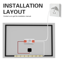 Interrupteur tactile haute tension pour miroir LED, boîtier de commande HJSFS-8 de type split 300W, commande tactile cachée 25mm, 170-240V AC
