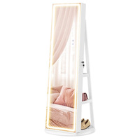 Armoire de présentation de bijoux minimalisme moderne miroir complet rotatif à 360 degrés au sol