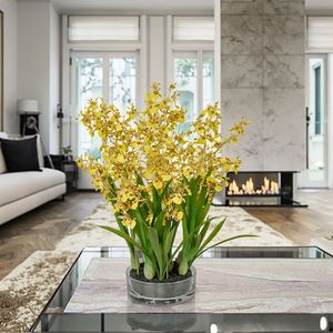 Oh Arts <b>Best</b> Selling <b>Artificial</b> Orchid Flowers Wholesale Silk Flowers Real Touch Orchid in Glass Pot for Living Room Decoration - Product Image 5