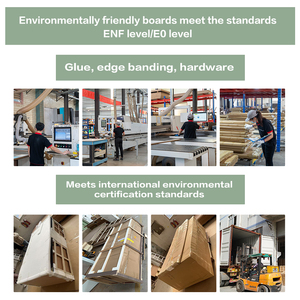 Gabinetes de <span class=keywords><strong>Cocina</strong></span> Modernos y Contemporáneos con Sistema Automático Táctil de Apertura/Cierre, Incluye Accesorios de Guías para Cajones, Acero Inoxidable y MDF para el Hogar - Product Image 4