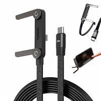 Cable de Carga Tipo C TUTI de 1.5m, Trenzado, de Aleación de Aluminio, 240W, Carga Rápida, con Soporte