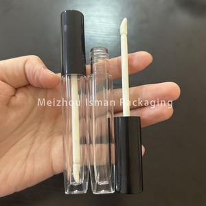 ISMAN Nouveau Contenant de Rouge à Lèvres Liquide Noir 5ml avec Bouchon Doré, Tubes Ronds Vides pour Brillant à Lèvres, Bouteille Carrée avec Bouchon à Vis et Pinceau - Product Image 6