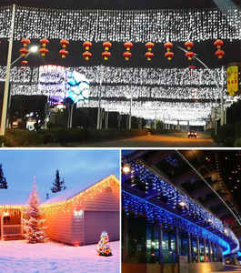 Guirlandes lumineuses LED en forme de glaçons, durables, pour extérieur, IP46, scintillantes, pour centres commerciaux, décorations de Noël, nouveauté - Product Image 4