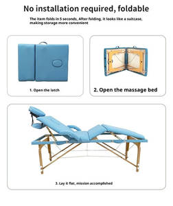 Équipement de spa avancé, lits de massage pliants, fabriqués en bois de hêtre + matériau PU, personnalisables pour les centres de spa et les salons de massage - Product Image 2