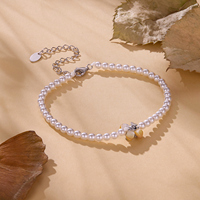 Bracelet en argent sterling 925, bracelet en perles d'osmanthus, chaîne réglable plaquée or blanc CZ pour femmes, bijoux fins BSB258
