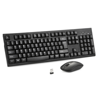 Keyboard nirkabel ergonomis 2.4Ghz standar kantor rumah, kit Kombo dan mouse tenang multimedia murah
