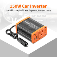 Convertisseur de puissance automobile 150W en gros, DC 12V vers 110V, prise standard américaine, chargeur rapide USB-C pour voyages en voiture et camping