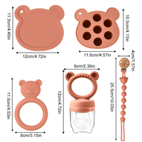 Moule à sucettes en silicone sans BPA pour bébé avec motif de fruits de dessin animé, attache-tétine, moule à glaçons pour lait maternel (avec couvercle)