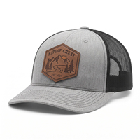 Casquette de baseball unisexe Richardson 112 Trucker personnalisée, classique et haut de gamme, avec logo brodé et patch en cuir, ajustable par snapback