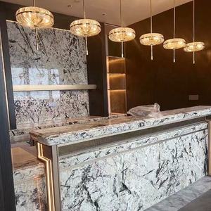 Comptoir en marbre <span class=keywords><strong>Pandora</strong></span> brésilien personnalisé veines uniques dessus en pierre naturelle pour îlot de cuisine pour hôtels - Product Image 4