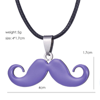 Collar con Colgante de Barba y Bigote de Acero Inoxidable ZRM, con Cadena de Cuerda, para Unisex, Joyería de Aniversario